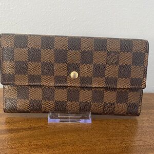Louis Vuitton Damier Ebene Sarah Long Wallet